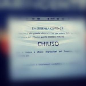 un esercizio chiuso per Covid 19