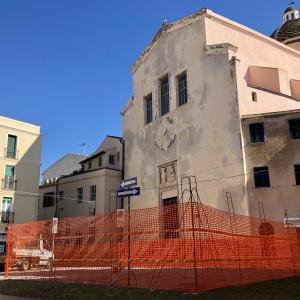 un cantiere nel centro di Alghero